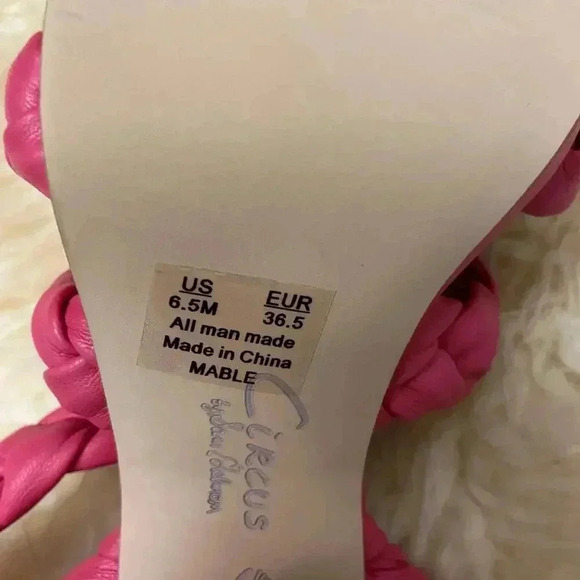 NEW Sam Edelman Circus Pink Mable Braided Block Heel Sandals - Picture 5 of 5